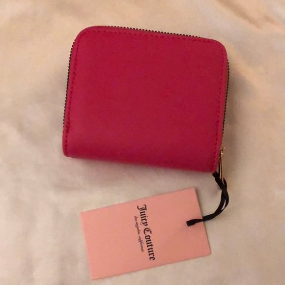 Juicy Couture Pink Flash Faux Leather Love Mode Small Zip Around Wallet NWT - Picture 7 of 16